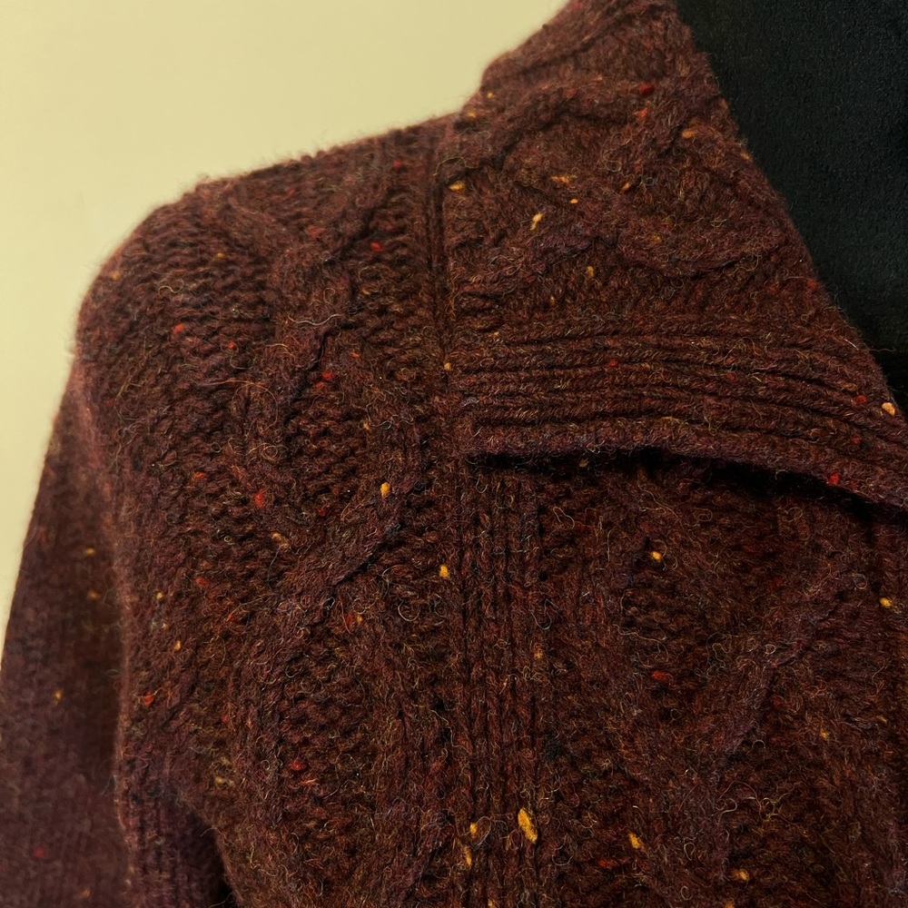 J.Crew Rich Burgundy 100% Wool Sweater Size M - Picture 7 of 9
